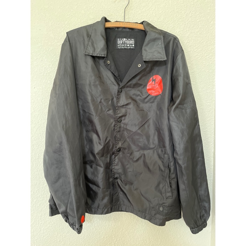 Dirtybird Jacket Black Windbreaker Men’s Size Large